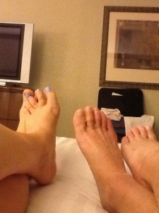 YES THESE ARE OUR TOES. NO I AM NOT SNORING.