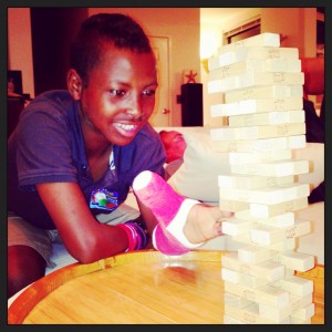 PLAYING JENGA with a PINK CAST