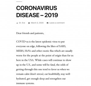 Letter From Dr Eve.